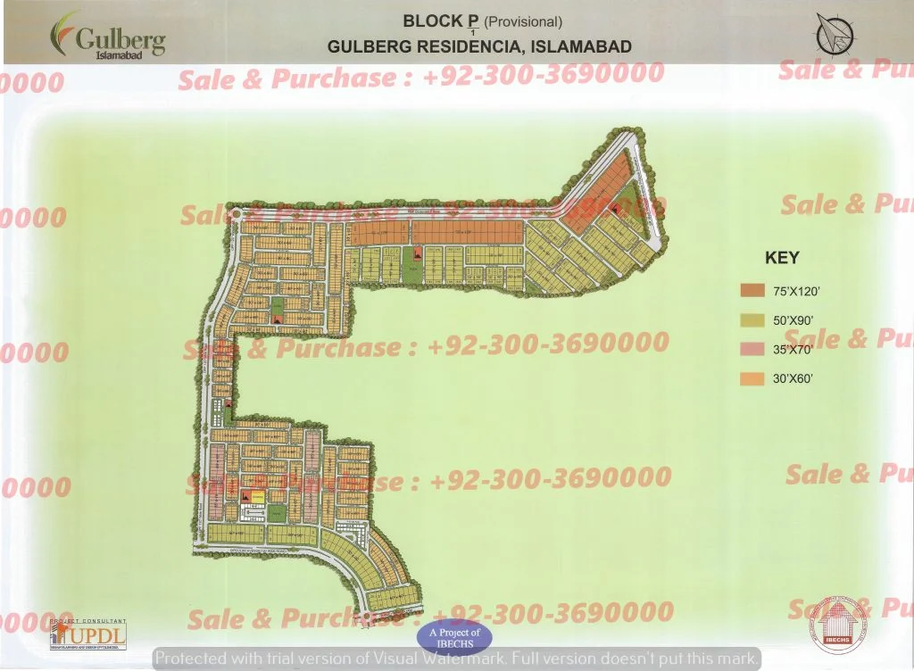 Gulberg Residencia Block P-1 Map