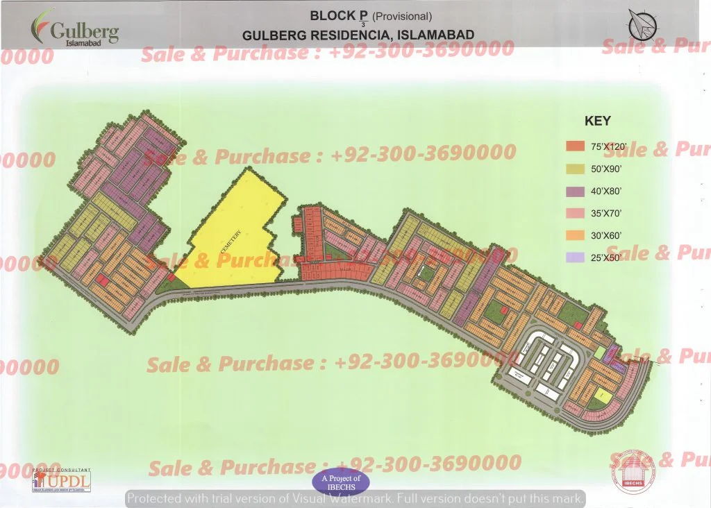 Gulberg Residencia Block P-3 Map