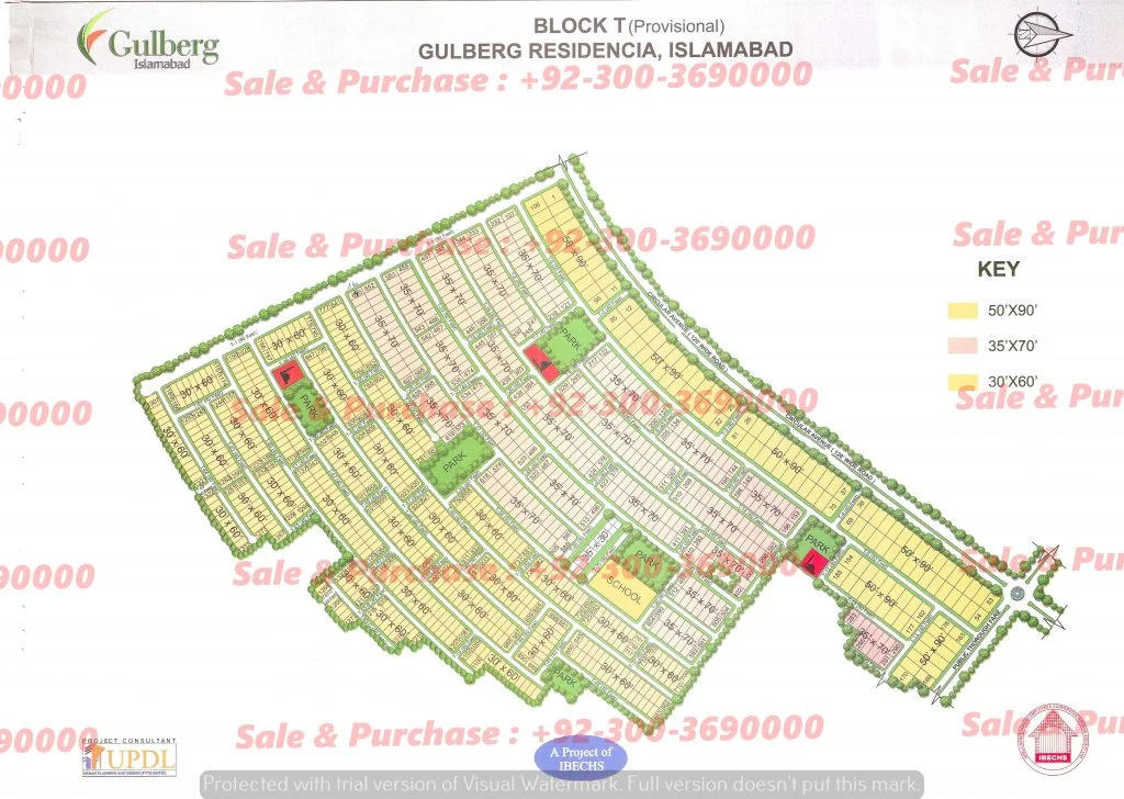 Gulberg Residencia Block T Map