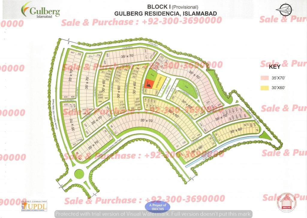 Gulberg Residencia Block i Map