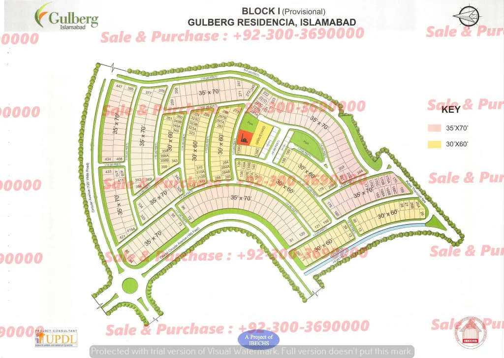 Gulberg Residencia Block i Map