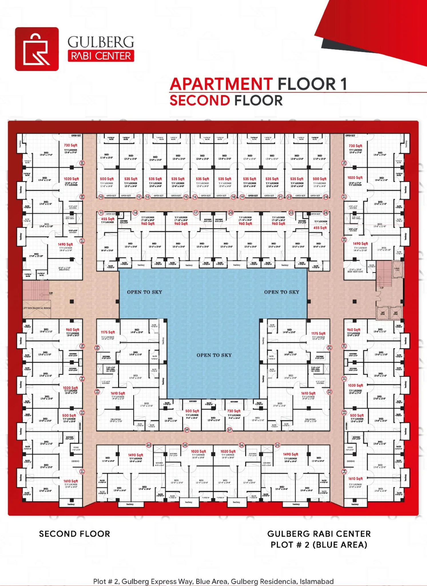 gulberg rabi center Islamabad 2nd Floor Plan