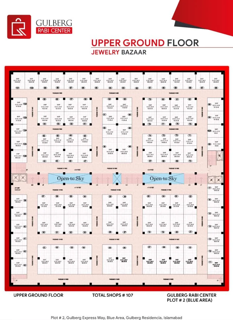 gulberg rabi center Islamabad Upper Ground Floor Plan