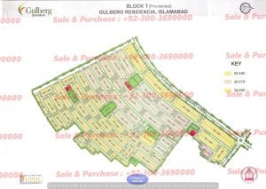 T Block Map Gulberg Residencia Islamabad