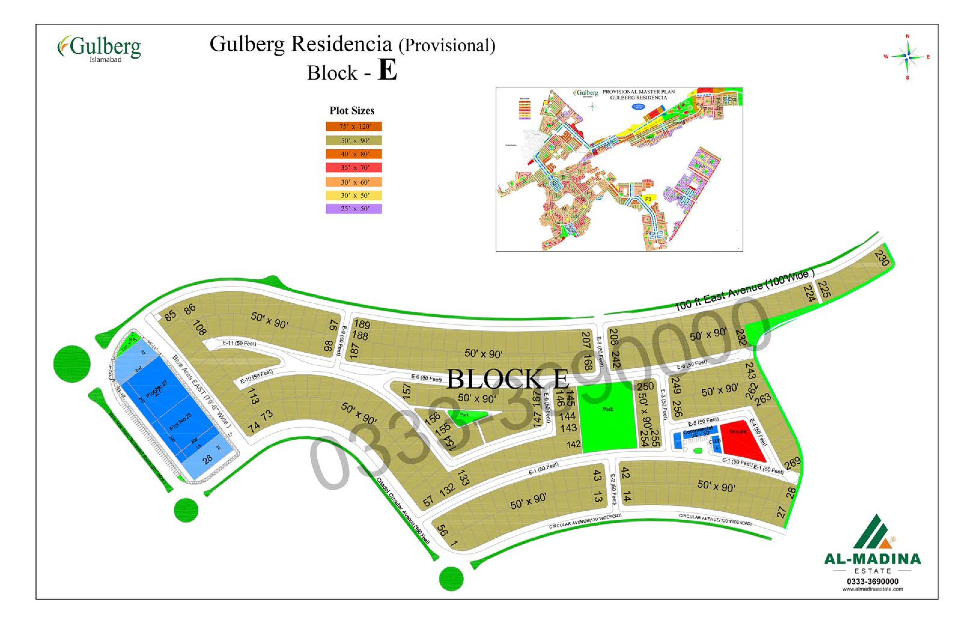 Gulberg Residencia Block E Map