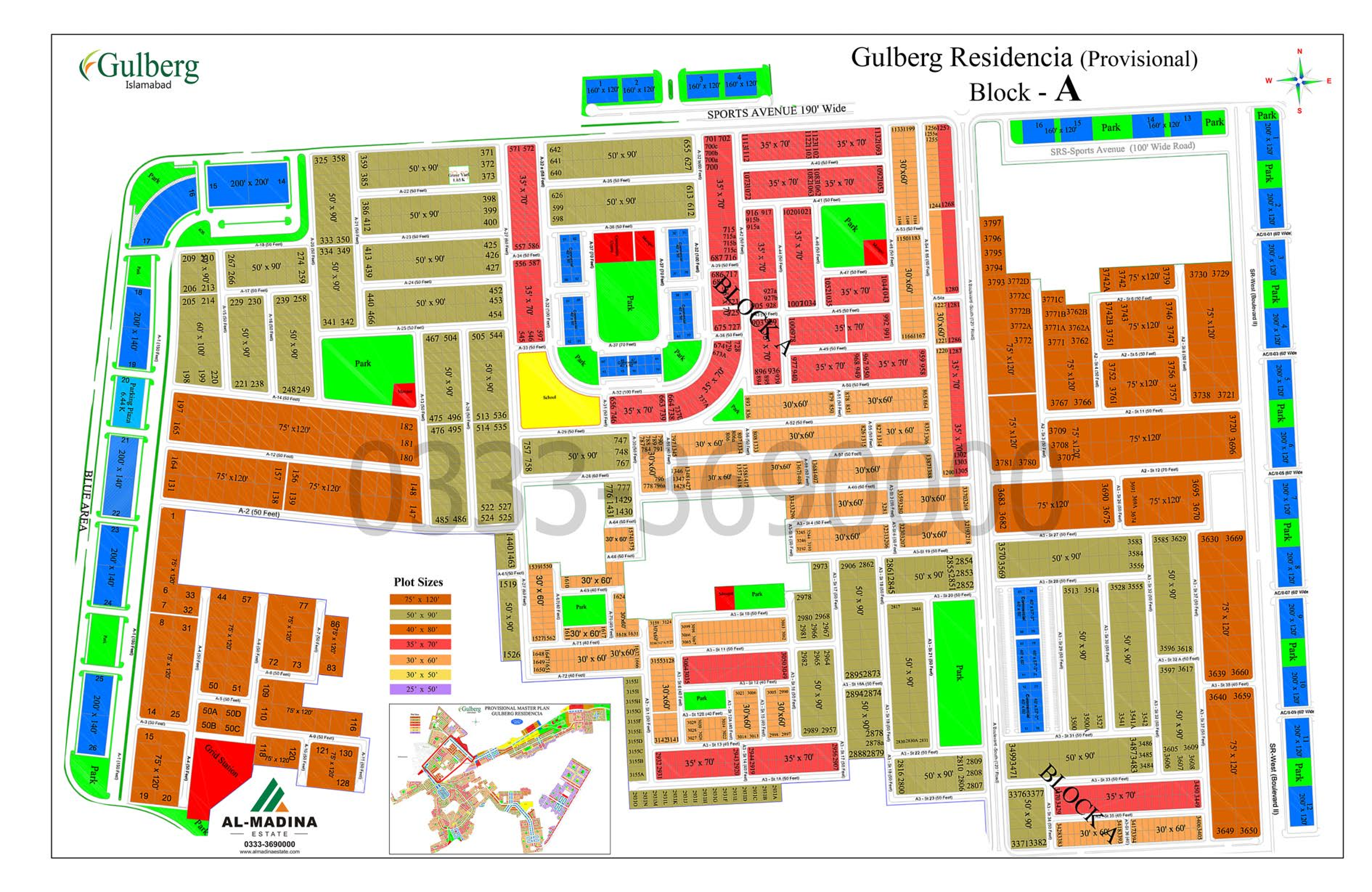 Block A Gulberg Residencia Map