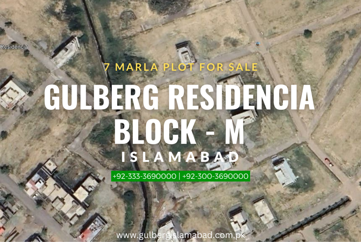 7 marla plot for sale in block m gulberg residencia Islamabad