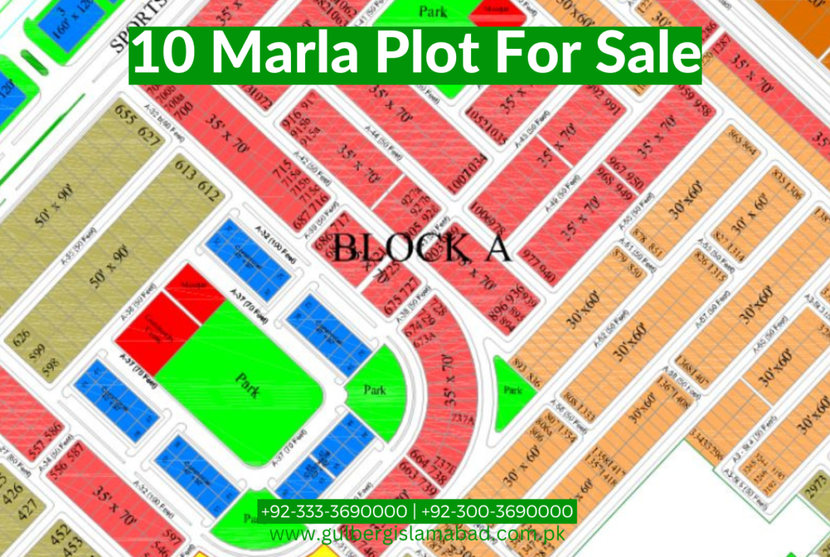 10 Marla Developed Plot for Sale in Block A, Gulberg Residencia, Islamabad