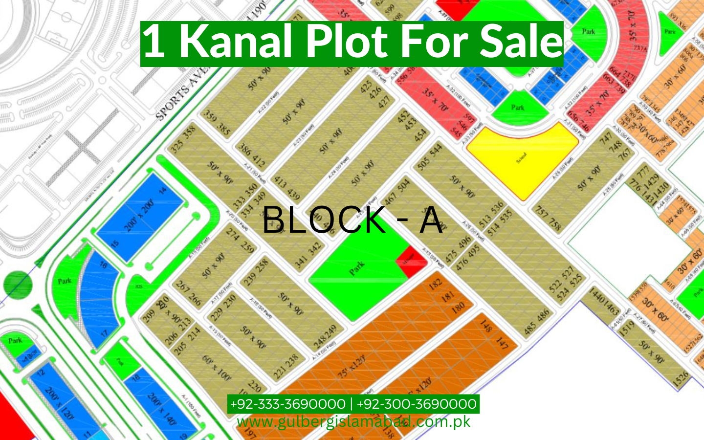 1 Kanal Developed Plot for Sale in Block A, Gulberg Residencia, Islamabad