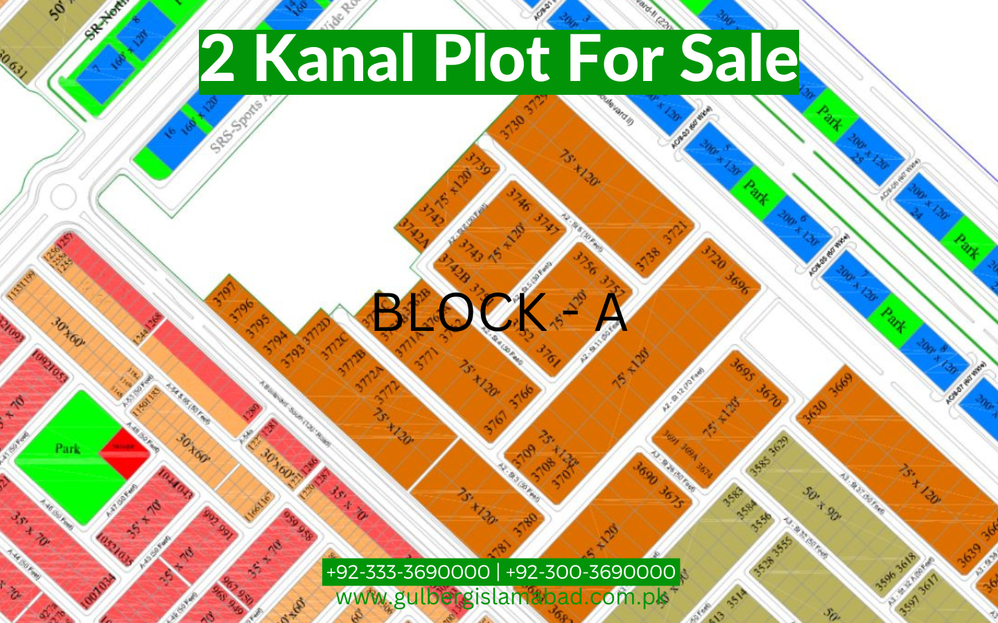 2 Kanal Non-Developed Plot for Sale in Block A, Gulberg Residencia, Islamabad