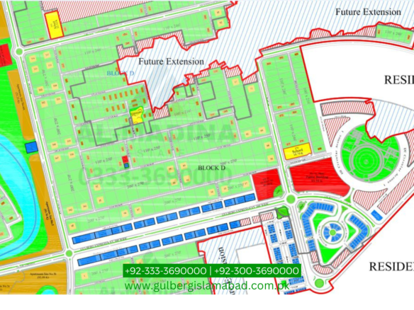 5 Kanal Developed Possession Corner Solid Land Farmhouse Plot for Sale in Block D, Gulberg Greens, Islamabad
