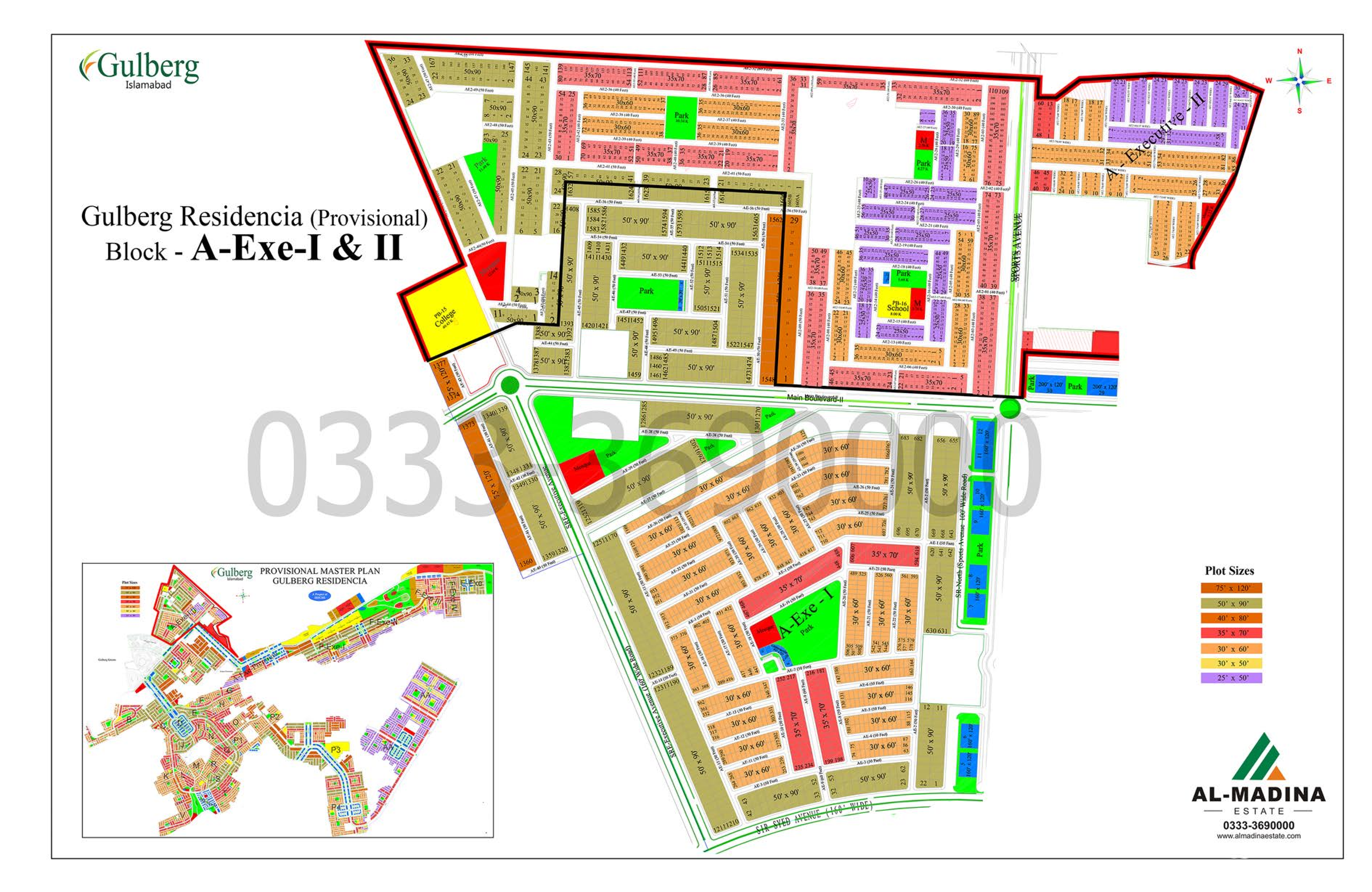 Gulberg Residencia A Executive Block Map