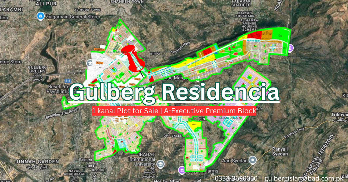 1 kanal Plot for Sale in Gulberg Residencia Islamabad A-Executive Premium Block