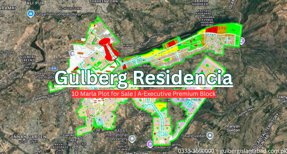 10 marla Plot for Sale in Gulberg Residencia Islamabad A-Executive Premium Block