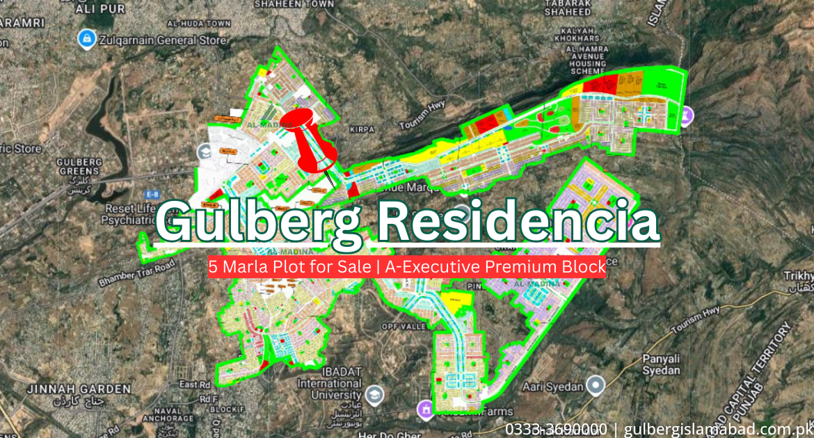 5 marla Plot for Sale in Gulberg Residencia Islamabad A-Executive Premium Block